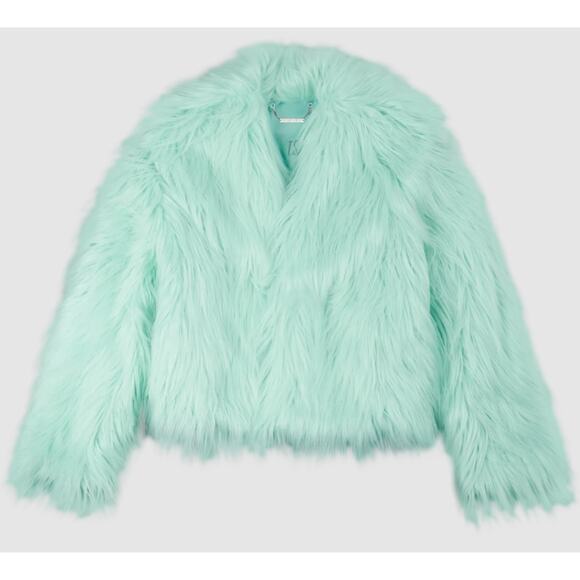 Taylor Swift Size M/L Faux Fur Coat The Life of a Showgirl Mint Jacket ASO TS - Picture 1 of 13